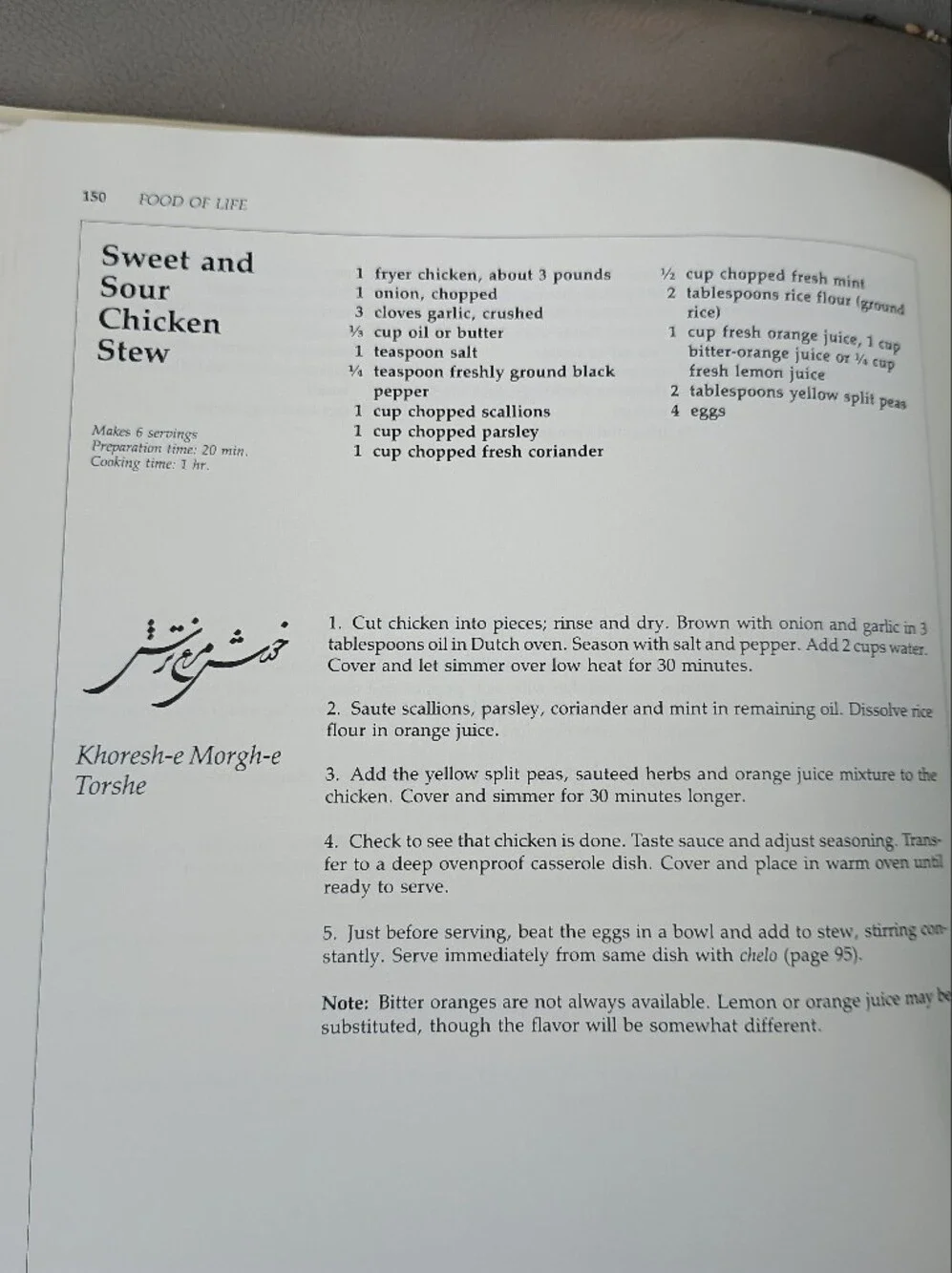 Food of life Persian cookbook